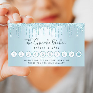 Carte De Fidélité Turquoise Cupcake Boulangerie Pâtisserie Chef Part