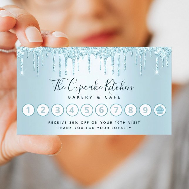 Carte De Fidélité Turquoise Cupcake Boulangerie Pâtisserie Chef Part (Créateur téléchargé)