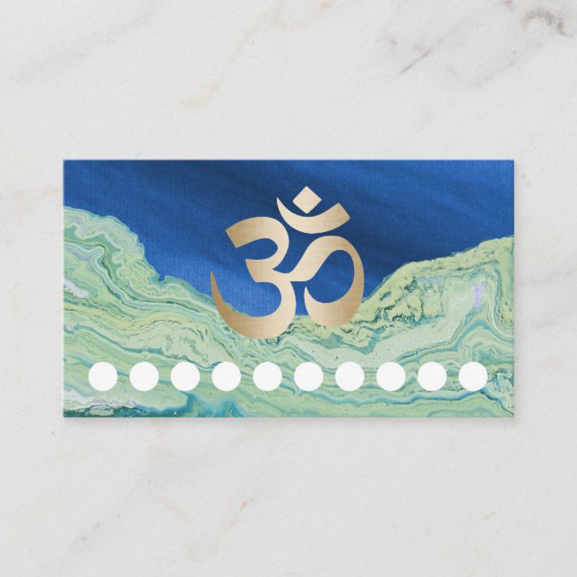 Carte De Fidélité Turquoise de symbole de l'OM d'instructeur de yoga (Devant)