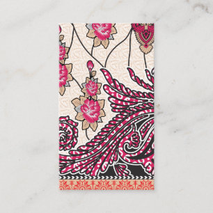 Carte De Fidélité Un design cachemire décoratif avec rouge vif et ép