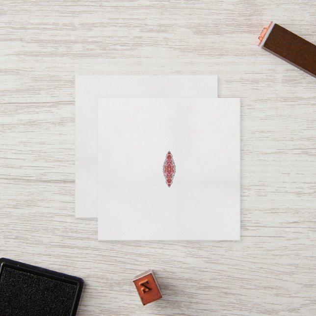 Carte De Fidélité un design de motif rouge et blanc (Devant/Arrière en situation)