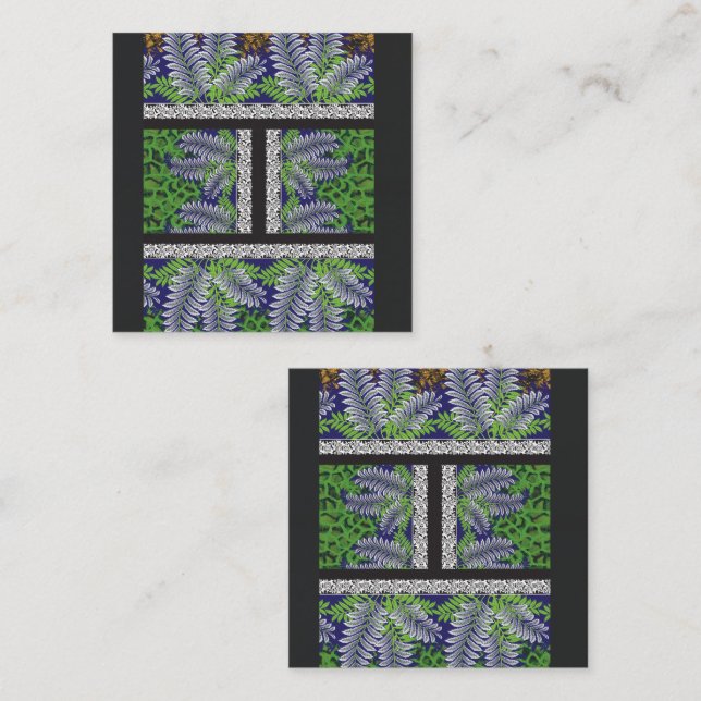 Carte De Fidélité un design de motif vert et jaune (Devant / Derrière)