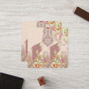 Carte De Fidélité un design de vase rouge avec des fleurs dessus
