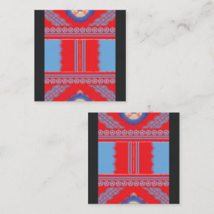 Carte De Fidélité un design d'un motif rouge et bleu
