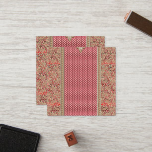 Carte De Fidélité un tapis rouge et beige à la bordure en or