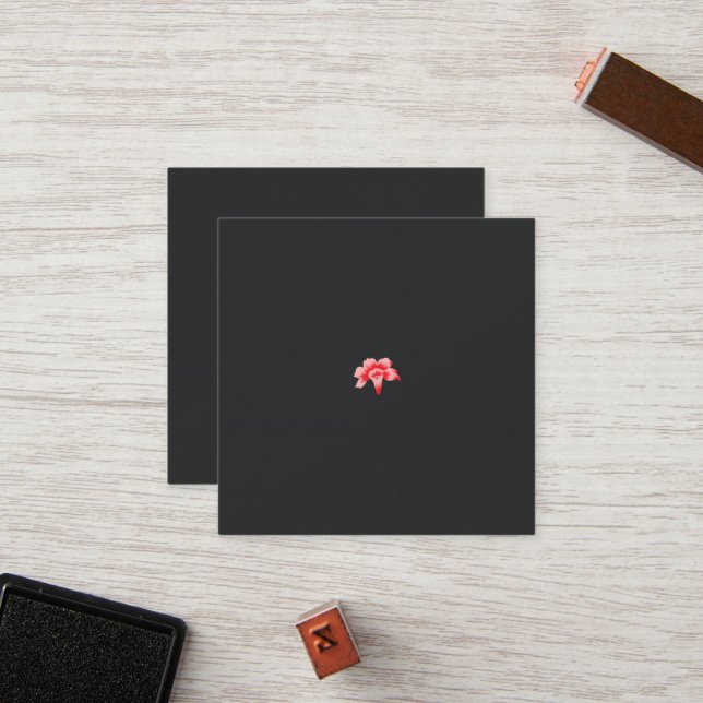 Carte De Fidélité une fleur rouge sur un arrière - plan noir (Devant/Arrière en situation)