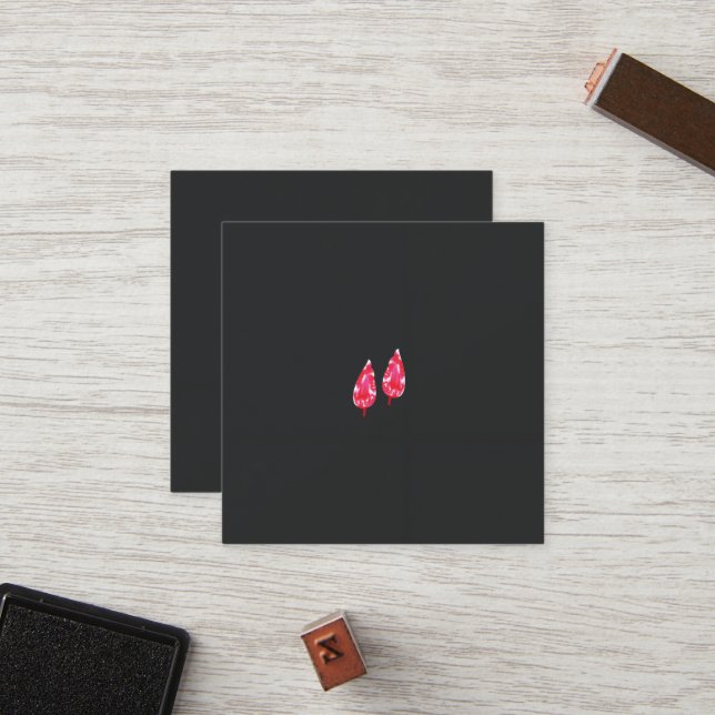Carte De Fidélité une paire de feuilles rouges sur un arrière - plan (Devant/Arrière en situation)