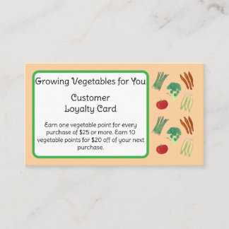 Carte De Fidélité Vegetable Theme Customer Loyalty Cards