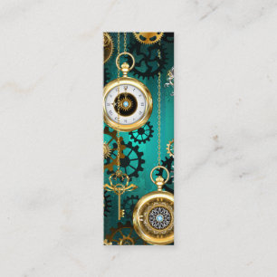 Carte De Fidélité Veille bijoux Steampunk sur un Arrière - plan vert
