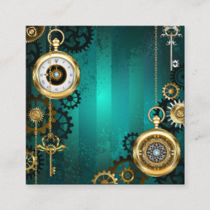 Carte De Fidélité Veille bijoux Steampunk sur un Arrière - plan vert