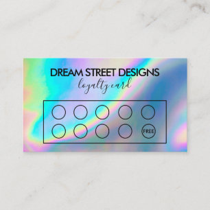 Carte de fidélité verte Faux Holo personnalisée