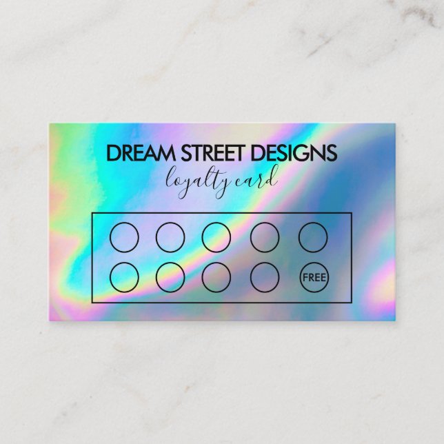 Carte de fidélité verte Faux Holo personnalisée (Devant)