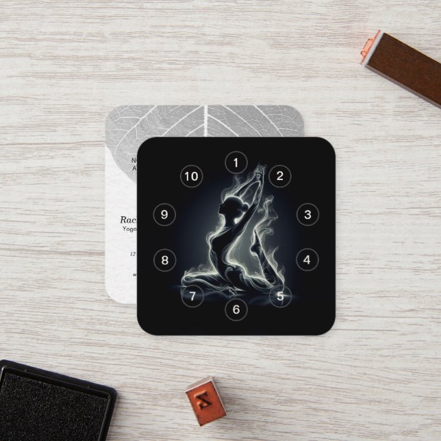 Carte De Fidélité Vie Coach One-legging King Pigeon Yoga Classe Pass (Devant/Arrière en situation)