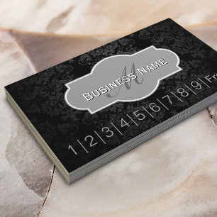 Carte De Fidélité Vintage Dark Damask Hair Salon Loyalty Puncard