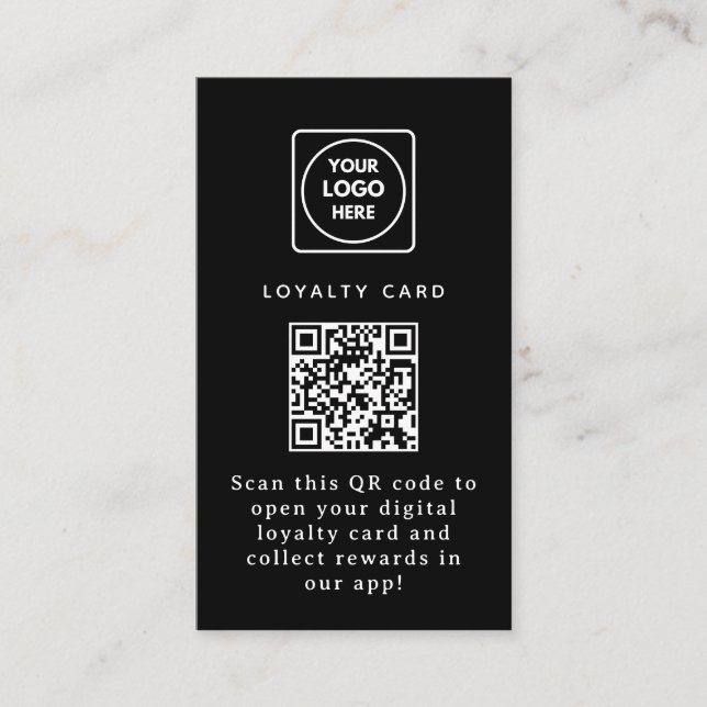 Carte De Fidélité Virtual QR | Custom Digital Business Reward Link (Devant)