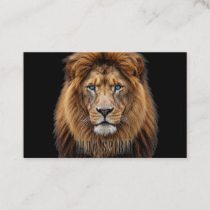 Carte De Fidélité Visage majestueux de lion aux yeux bleus   Faune A
