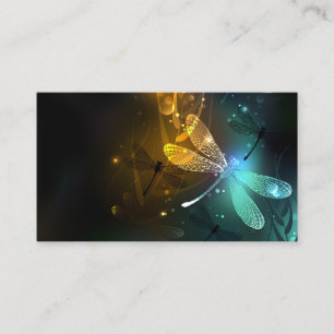 Carte De Fidélité Vol de libellule verte lumineuse