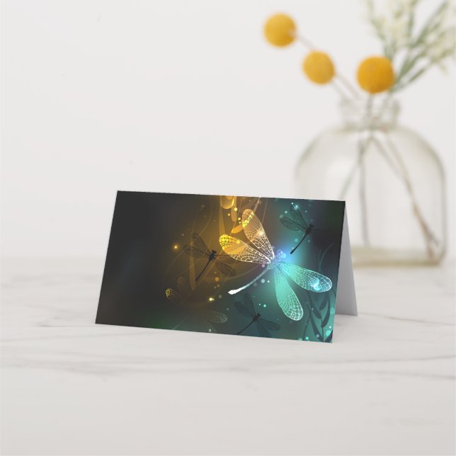 Carte De Fidélité Vol de libellule verte lumineuse (Devant)