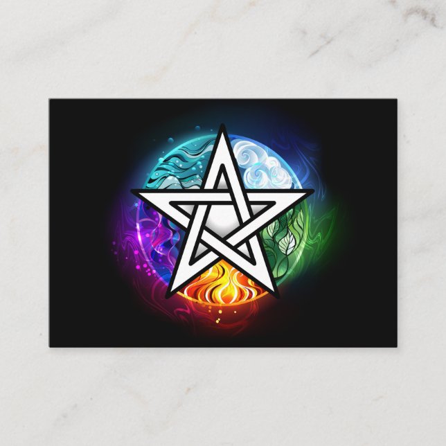 Carte De Fidélité Wiccan pentagram (Devant)