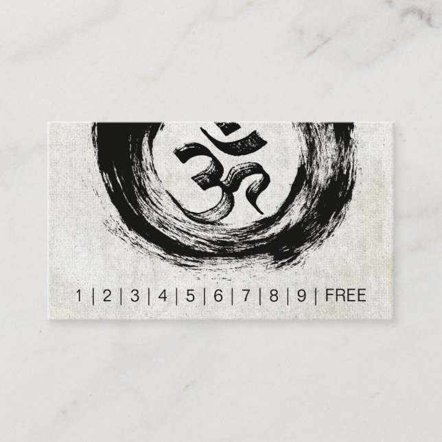 Carte De Fidélité YOGA Instructeur Loyalty Punch Brush OM ZEN Symbol (Devant)