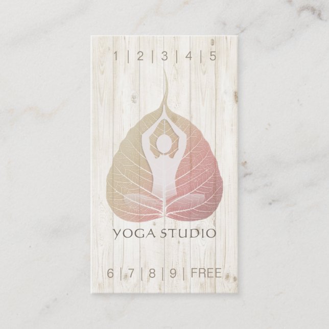 Carte De Fidélité YOGA Instructeur Studio Loyalty Punch Bodhi Leaf (Devant)