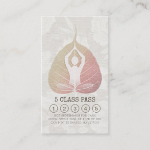 Carte De Fidélité Yoga Studio Classe Pass Méditation Pose Bodhi Leaf