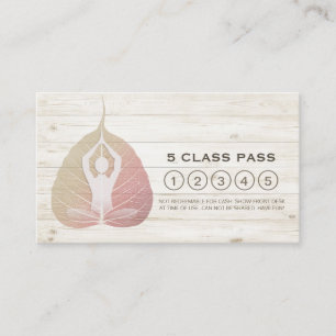 Carte De Fidélité Yoga Studio Classe Pass Méditation Pose Bodhi Leaf