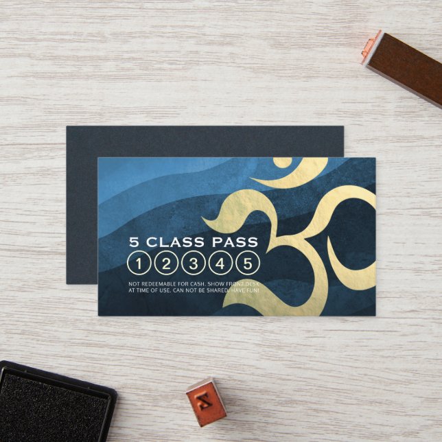 Carte De Fidélité Yoga Studio Méditation Instructeur 5 Classe Pass O (Devant/Arrière en situation)