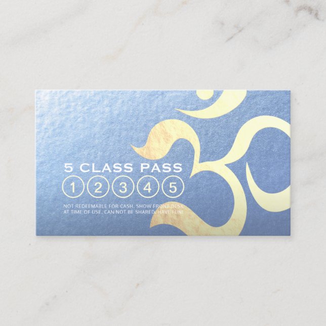 Carte De Fidélité Yoga Studio Méditation Instructeur 5 Classe Pass O (Devant)