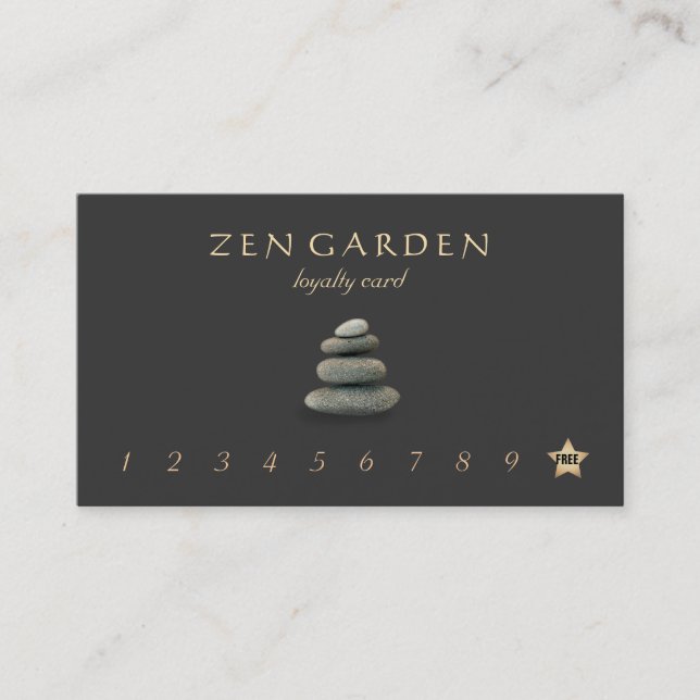 Carte De Fidélité Zen Stones Massage Thérapiste Loyauté Punch Card (Devant)