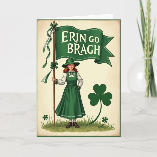 Carte de fierté irlandaise Bannière émeraude (Devant)