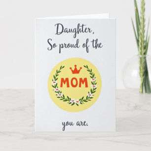 Carte de fierté pour maman radieuse