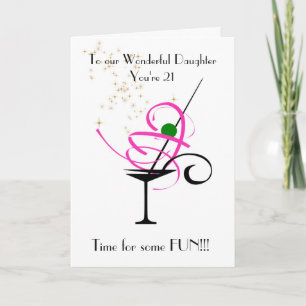 CARTE DE FILLE 21E ANNIVERSAIRE