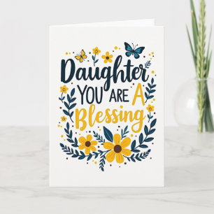 Carte de Fille Bénédiction Fleurs Points