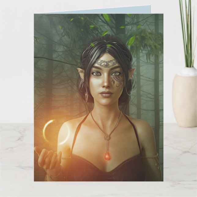 CARTE DE FILLE D'ANNIVERSAIRE ELF POUR ELLE (Devant)