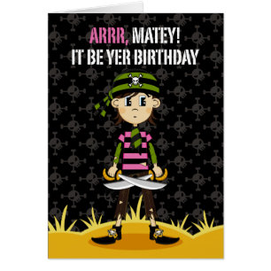 Carte de fille de pirate de Bandana