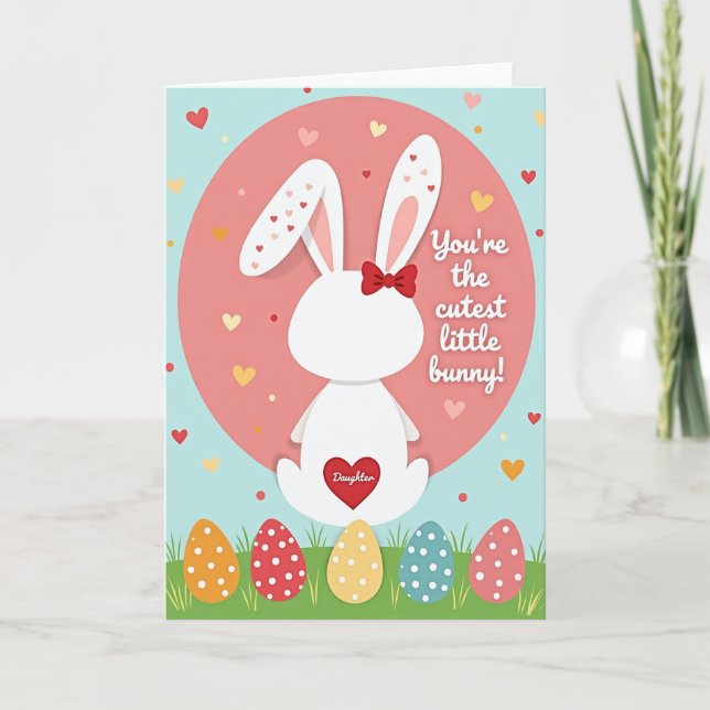 Carte de fille lapin la plus mignonne (Devant)