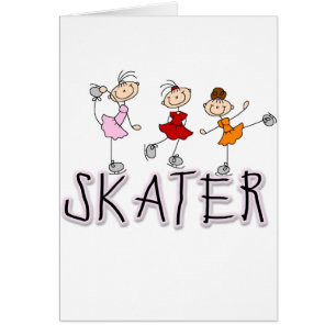 Carte de filles de bâton de patineur