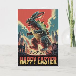 Carte de film de monstre lapin de Pâques effrayant