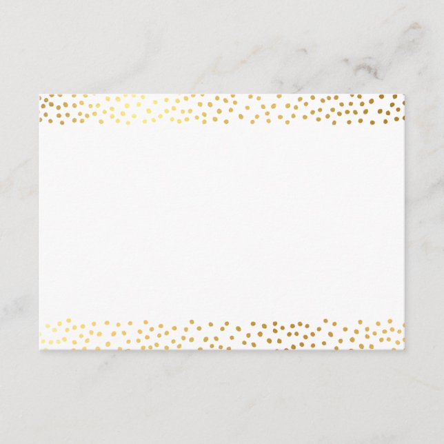 CARTE DE FIN chic or rustique mini confetti (Devant)