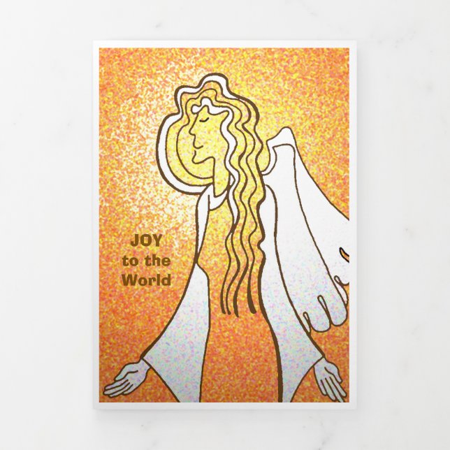 Carte De Fin D'année Trois Volets Annonce d'anges de Noël (Page de couverture)