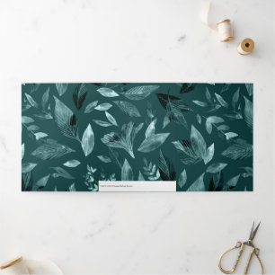 Carte De Fin D'année Trois Volets Aquarelle tombée feuilles 10