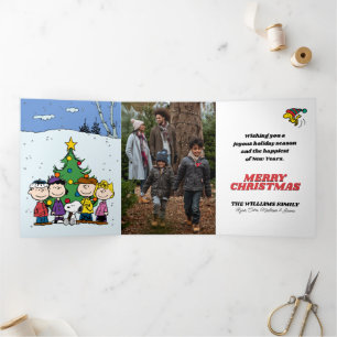 Carte De Fin D'année Trois Volets Arachides Joyeux Noël   Ajouter votre photo et vot