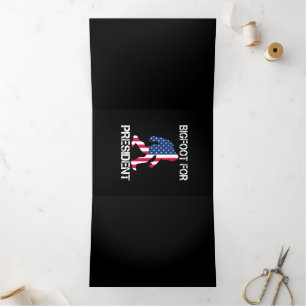 Carte De Fin D'année Trois Volets Bigfoot pour le président Funny Bigfoot