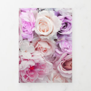 Carte De Fin D'année Trois Volets Bouquets de Roses 2