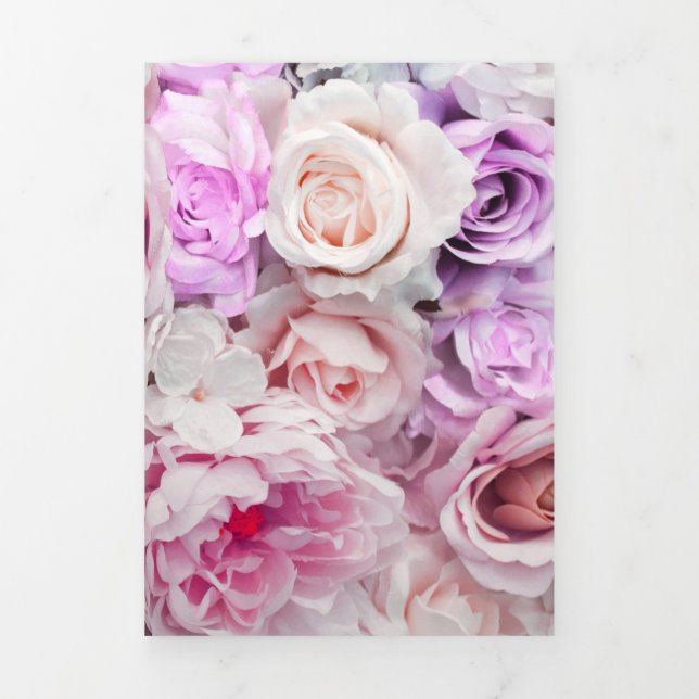 Carte De Fin D'année Trois Volets Bouquets de Roses 2 (Page de couverture)