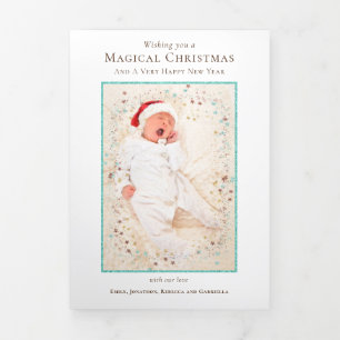 Carte De Fin D'année Trois Volets Bulletin de Noël Année en revue 11 Photos