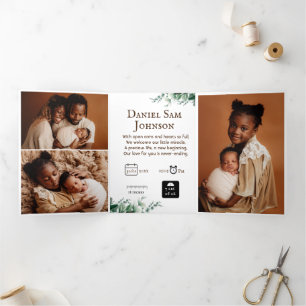 Carte De Fin D'année Trois Volets Carte "Our Little one" personnalisable naissance T