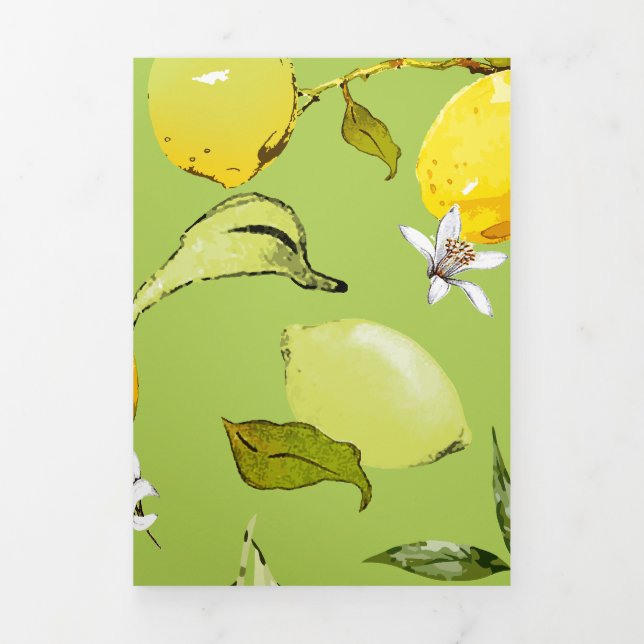 Carte De Fin D'année Trois Volets citrons aquarelle 23 (Page de couverture)