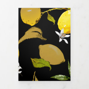 Carte De Fin D'année Trois Volets citrons d'aquarelle 31